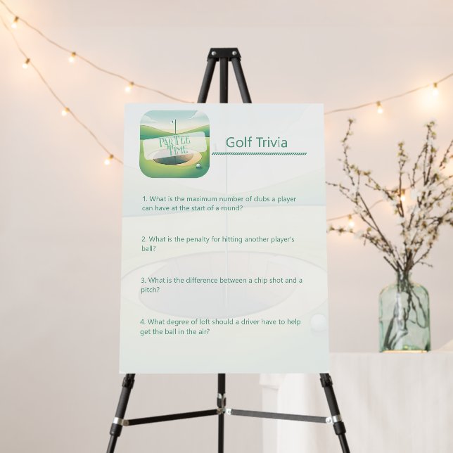 Golf Theme Birthday Golf Trivia Game Foam Boards (In Situ (Stand))