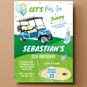 Golf Theme Birthday Party Invitation