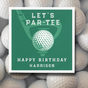  Golf Theme Birthday Party Name Modern Green Napkins