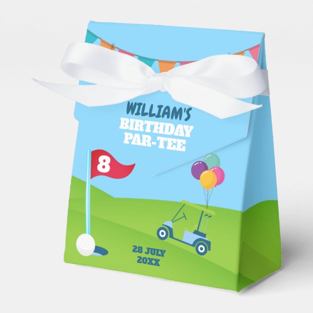 Golf Theme Birthday Party Partee Favor Boxes (Front Side)