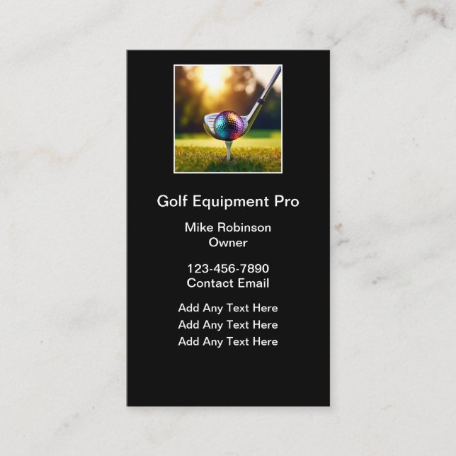 Golf Theme Business Cards Vertical Style (Front)
