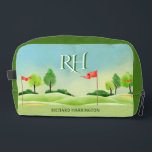 Golf Theme Course Greens Monogram Name Dopp Kit<br><div class="desc">This fun dopp kit is for the person that immediately comes to your mind who just loves to play golf.  Personalized with their monogram / initials and name.    if you need any design assistance or a special request,  just send us a chat and we'll make it happen for you.</div>