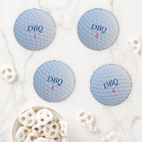Golf Theme Custom Initial Golfer's Coaster Set
