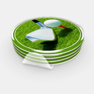 Golf Theme Drink Coaster Set of Four