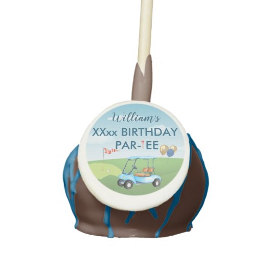 Golf Theme Food Golf Par-tee Personalize Cake Pops (Front)