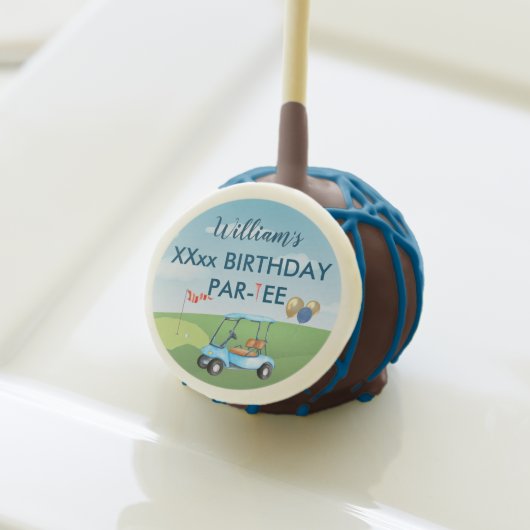 Golf Theme Food Golf Par-tee Personalize Cake Pops (Front Insitu)