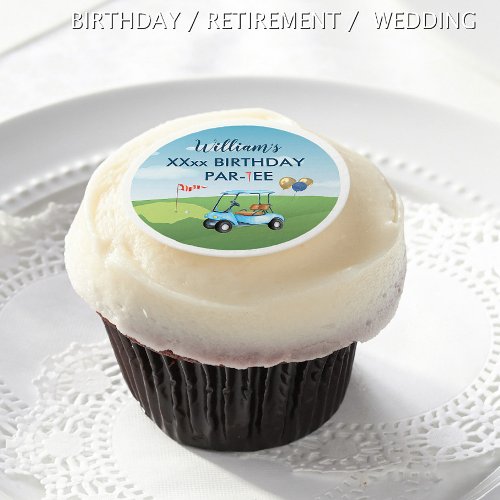 Golf Theme Food Golf Par_tee Personalize Edible Frosting Rounds