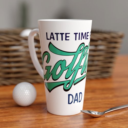 Golf Theme Funny Golfing Dad Large Latte Mug