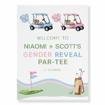 Golf theme Gender Reveal Welcome Sign Template