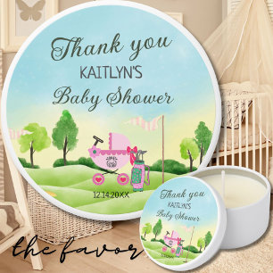 Golf Theme Girl Baby Shower Mini Candle Favors