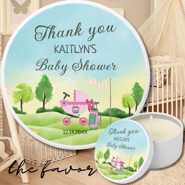 Golf Theme Girl Baby Shower Mini Candle Favors (Creator Uploaded)