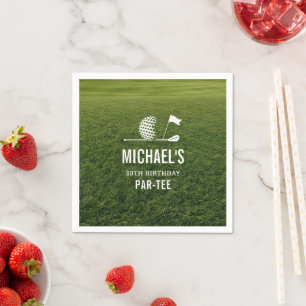 Golf Theme Golfer Party Minimalist 30th Birthday Napkins