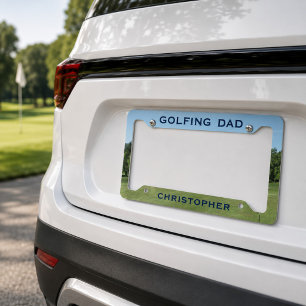 Golf Theme Golfing Dad License Plate Frame
