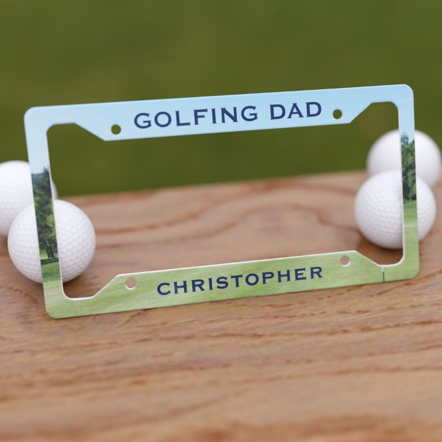 Golf Theme Golfing Dad License Plate Frame (Creator Uploaded)