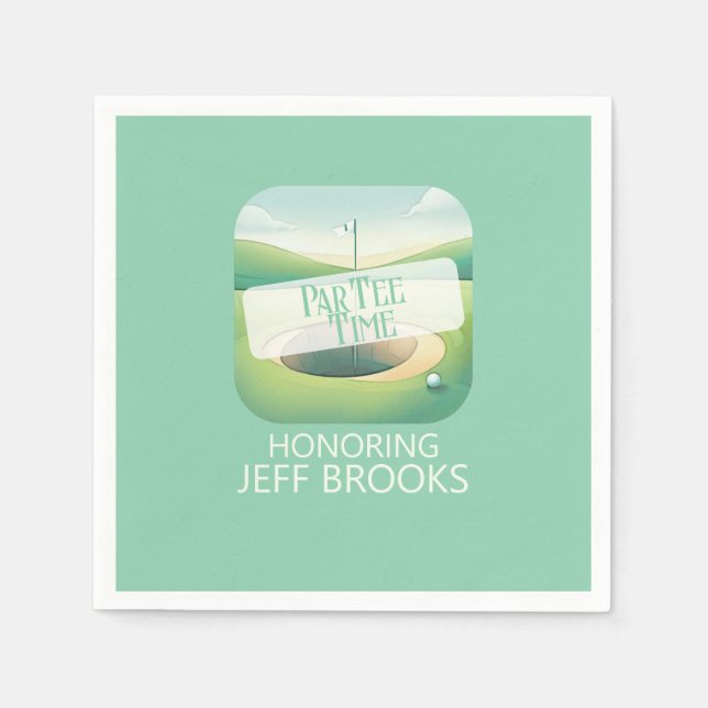Golf Theme Green Party Napkins (Front)