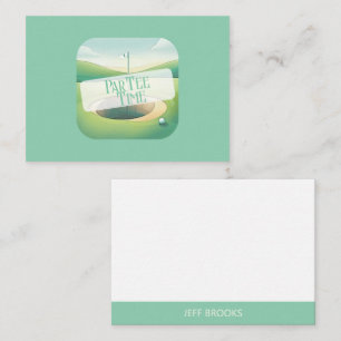 Golf Theme Green Personalized Note Card