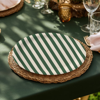 Golf Theme Green Stripes Bridal Shower Paper Plates