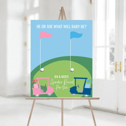 Golf Theme Guess Babys Gender Poster