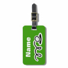 Golf theme luggage bag tag with customizable text