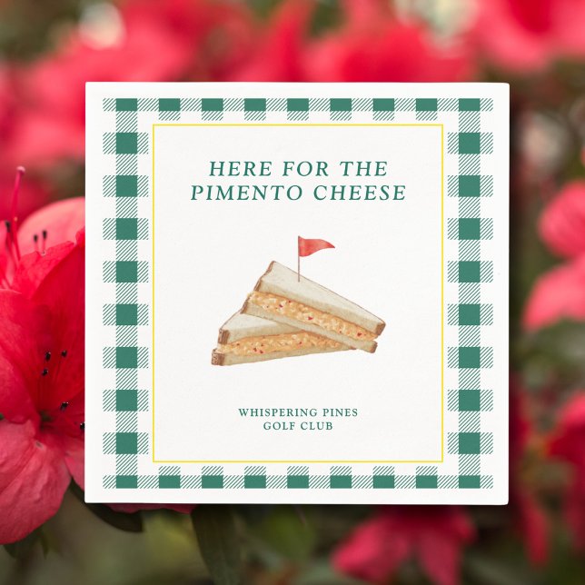 Golf Theme Masters Party Pimento Cheese Green  Napkins (Customize with your group, club, or party date.)