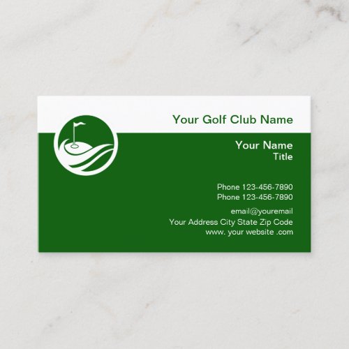 Golf Theme Modern Business Card Logo Template