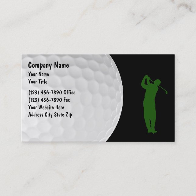 Golf Theme Modern Layout Business Card (Front)