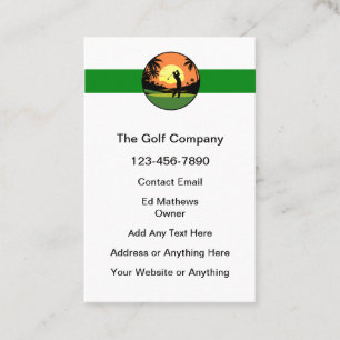 Golf Theme Modern Vertical Business Cards