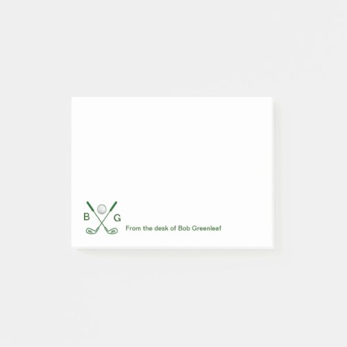 Golf Theme Monogram Post_it Notes