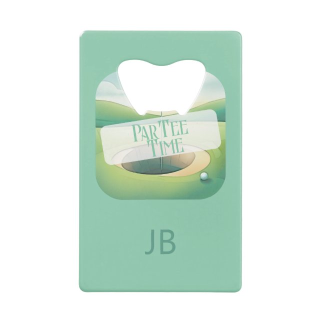 Golf Theme Monogram Stainless Steel Bottle Opener (Front)