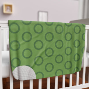 Golf Theme Nursery Moss Green Monogram Golf Ball Swaddle Blanket