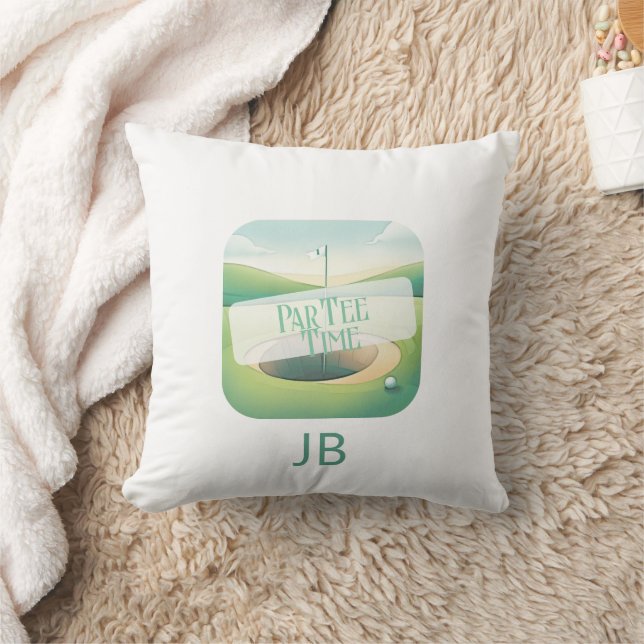Golf Theme Par-Tee Monogram Throw Pillow (Blanket)