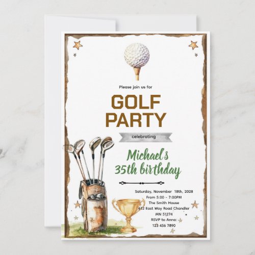 Golf theme party Invitation