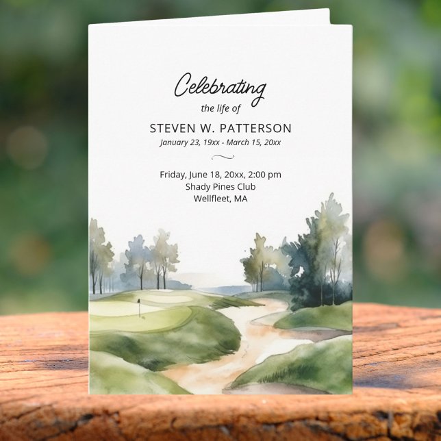 Golf Theme, Photo, Celebration of Life Funeral Program (Creator Uploaded)