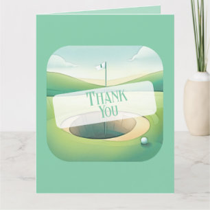 Golf Theme Photo Thank You Card Folded Option