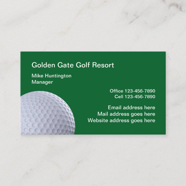 Golf Theme Professionally Designed  Business Card (Front)