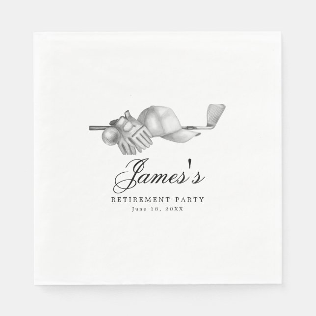 Golf Theme Retirement Party Custom Napkins (Front)