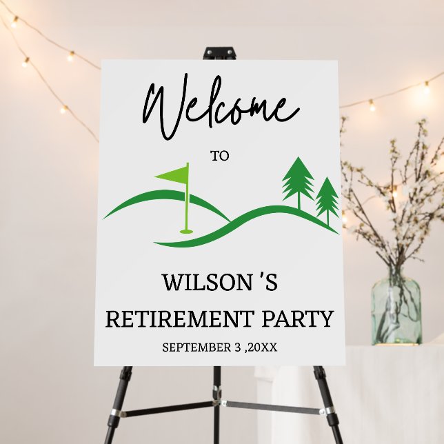 Golf Theme Retirement Party Welcome Sign (In Situ (Stand))