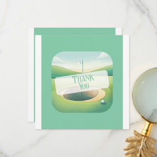 Golf Theme Thank You Card Flat Option