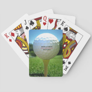 Golf Theme Wedding Favor Red Line Poker Cards