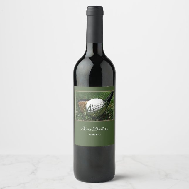 Golf Theme Wine Label (Front)