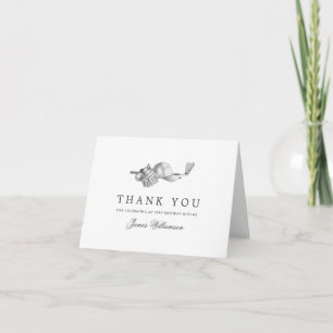 Golf Theme with Photo 30th Birthday Letterpress Thank You Card