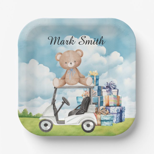 Golf  themed Baby Shower / Birthday for Boy  Paper Plates (Front)