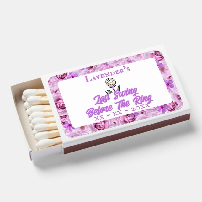 Golf Themed Bach Party or Bridal Shower Lavender Matchboxes (Front Open)