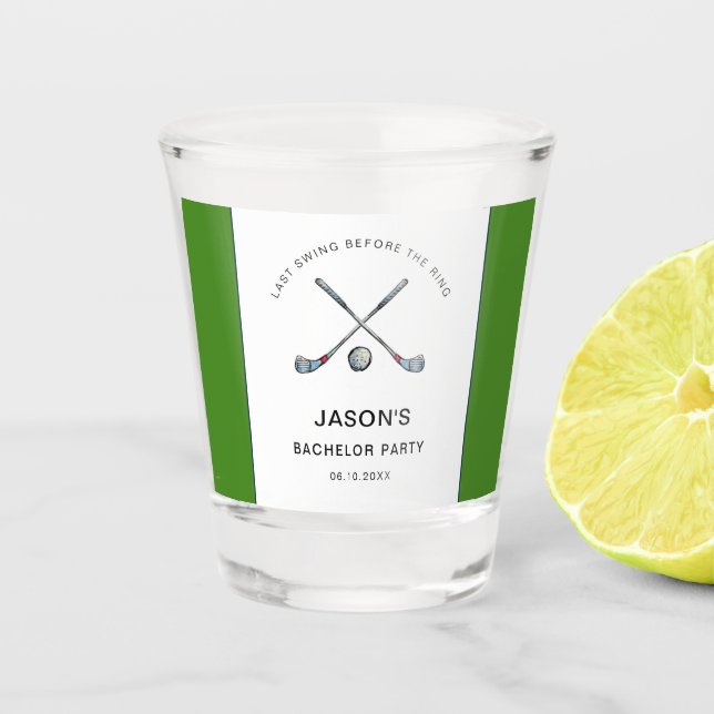 Golf Themed Bachelor Party favors  Shot Glass (Front)