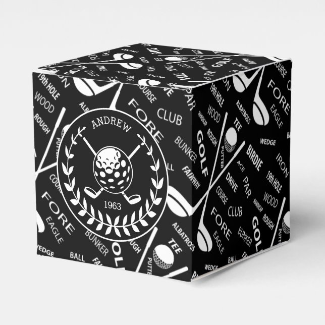 Golf themed Birthday Favor Boxes (Front Side)
