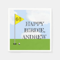 golf-themed birthday napkin