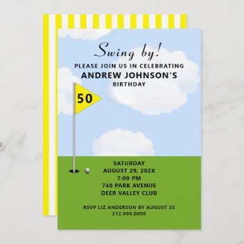 Golf Themed Birthday Party Event Invitation by ebbies at Zazzle