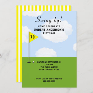 Golf Themed Birthday Party Invitation