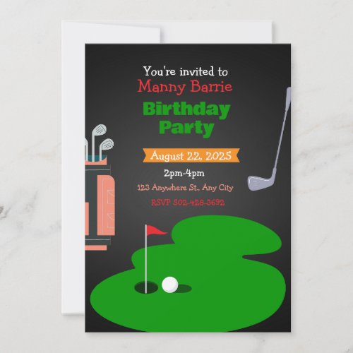 Golf_Themed Birthday Party  Invitation