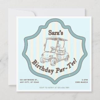 Golf Themed Birthday Party Invitation